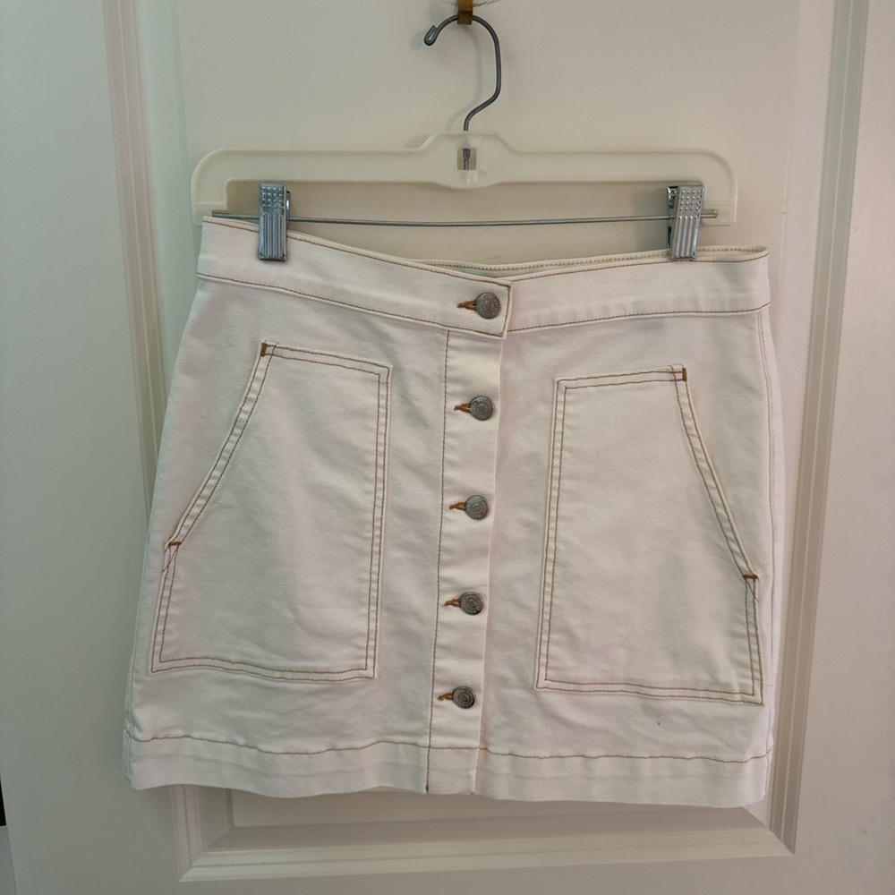 Veronica beard white denim skirt